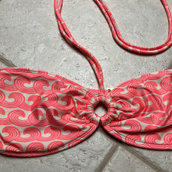 Peach & white wave print Vineyard Vines 2-piece bikini set - Picture 3 of 6